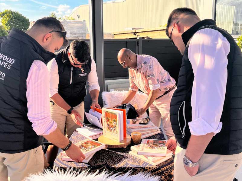 greenwood landscapes team examining Manoj Maldes new book