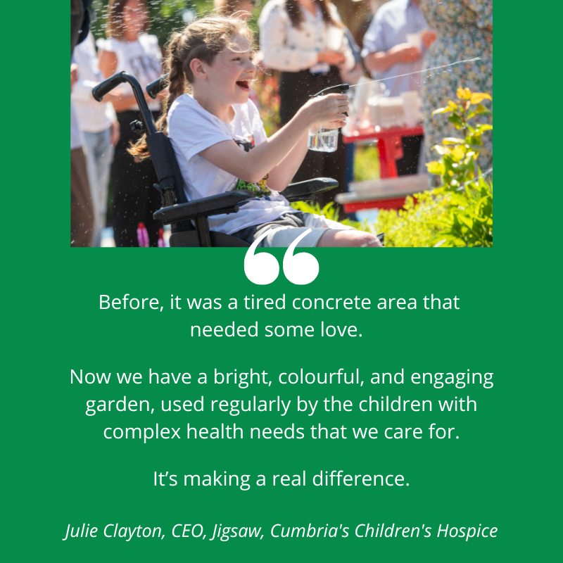 rainbow hospice comments on the value of gardens in children's hospices