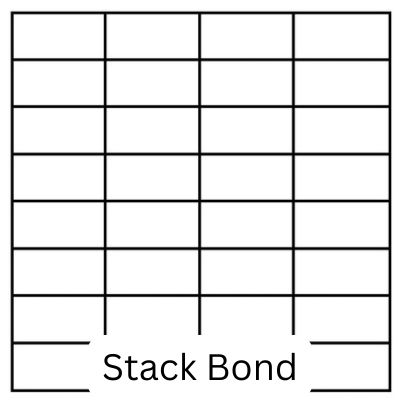 diagram showing a stack bonded laying pattern