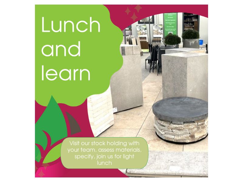 poster advertising lunch and learn sessions with Arbour Landscape Solutions