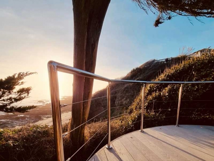 Watching the sun set over a cornish coastal garden