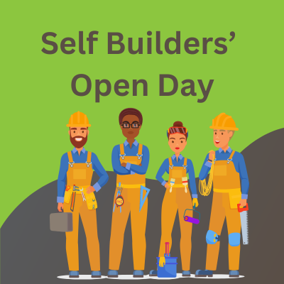 poster announcing yard sale and open day for self builders