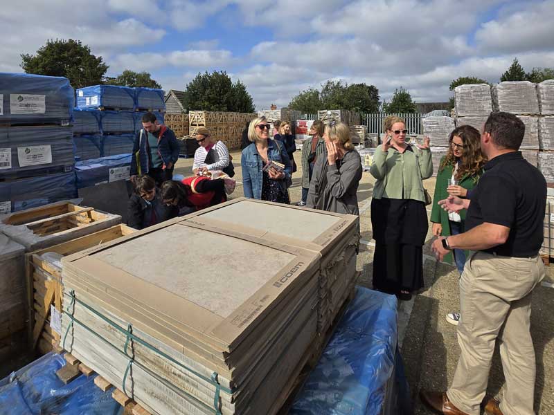 taking a tour of the landscape materials in stock at Arbour Landscape Solutions