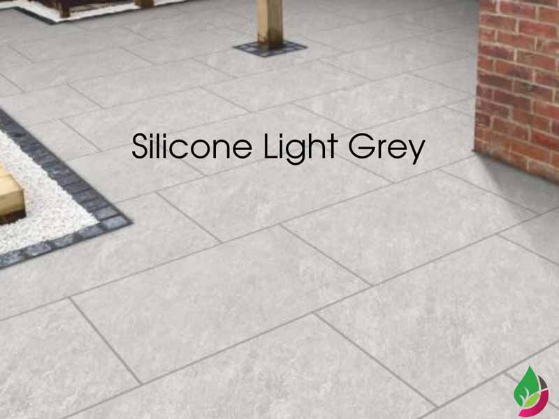 Light grey porcelain pavers reduced to clear