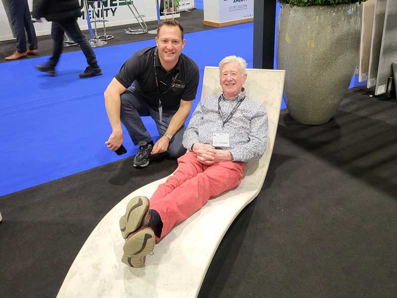 David Stevens relaxing on a lounger