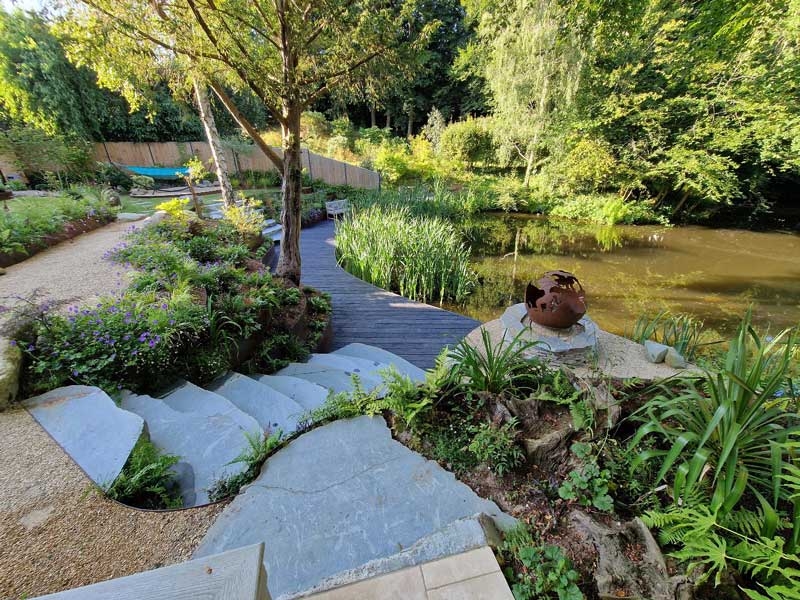Textural planting and materials Paul Greenyer Reflections Garden